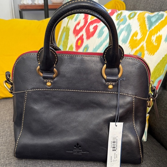 Dooney & Bourke Cameron Florentine Navy Leather Satchel. New with tags - Picture 5 of 11